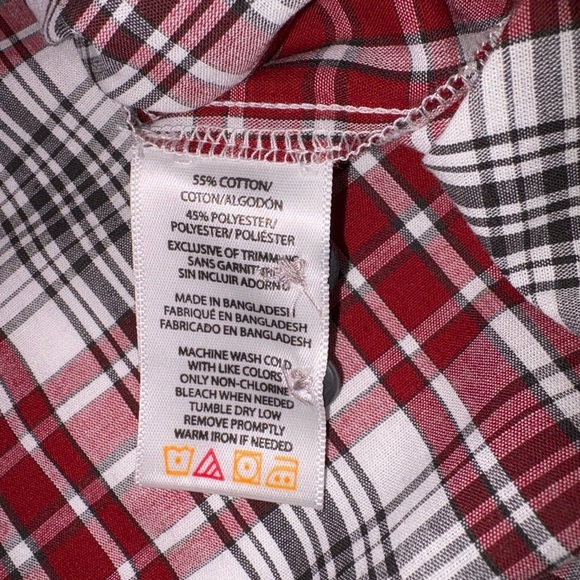 Wolverine NWT Men’s Size L Mortar Short Sleeve Dark Brick Red Plaid Casual Shirt - Picture 7 of 8